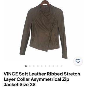 VINCE Womens Jacket Extra Small XS Brown Goat Leather Motorcycle Biker Ladies